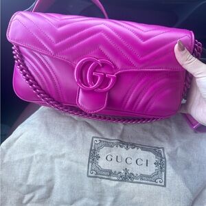 Gucci Fuchsia Quilted Shoulder Bag